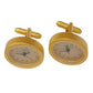 Miniature Clock Goldtone Plated Metal Cufflinks Solid Brass IMP413 - CLEARANCE NEEDS RE-BATTERY