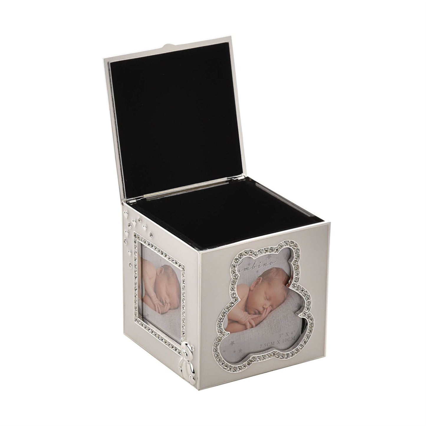 Bambino Silver Plated Bear Photo Frame Box