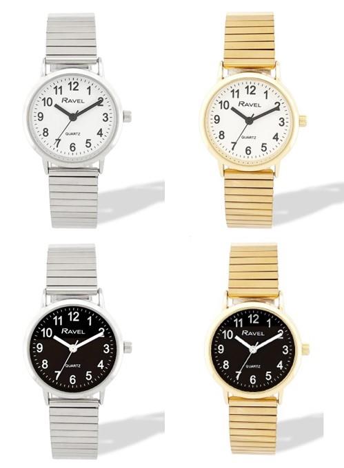 Ravel Ladies Basic Everyday Dial Stainless Steel Expander Bracelet Watch Available Multi Colour