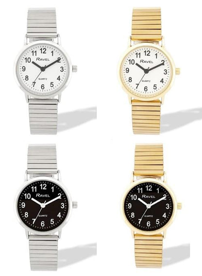 Ravel Ladies Basic Everyday Dial Stainless Steel Expander Bracelet Watch Available Multi Colour