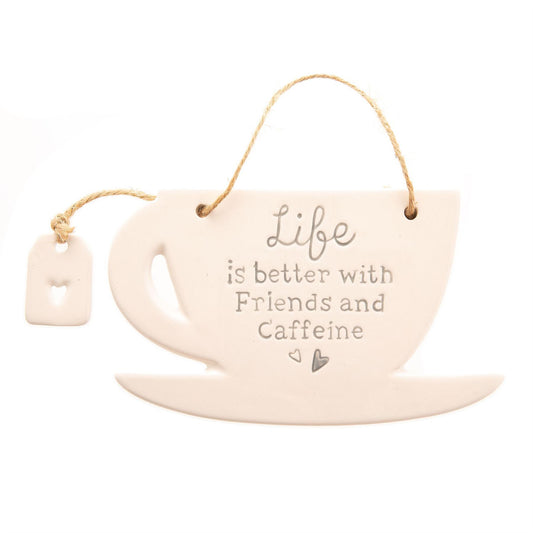 Love Life Teacup Hanging Plaque - Friends