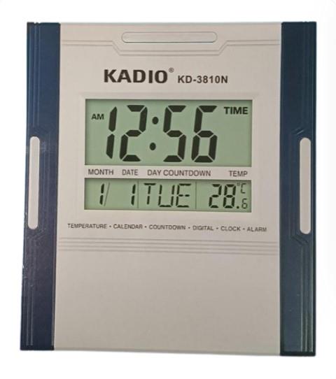 Kadio Digital Wall Mounted Clock with Temperature Day/Date Dispaly KD-3810N Available Multiple Colour