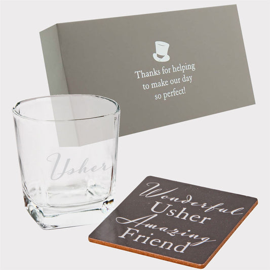 Amore Whisky Glass & Coaster - Usher