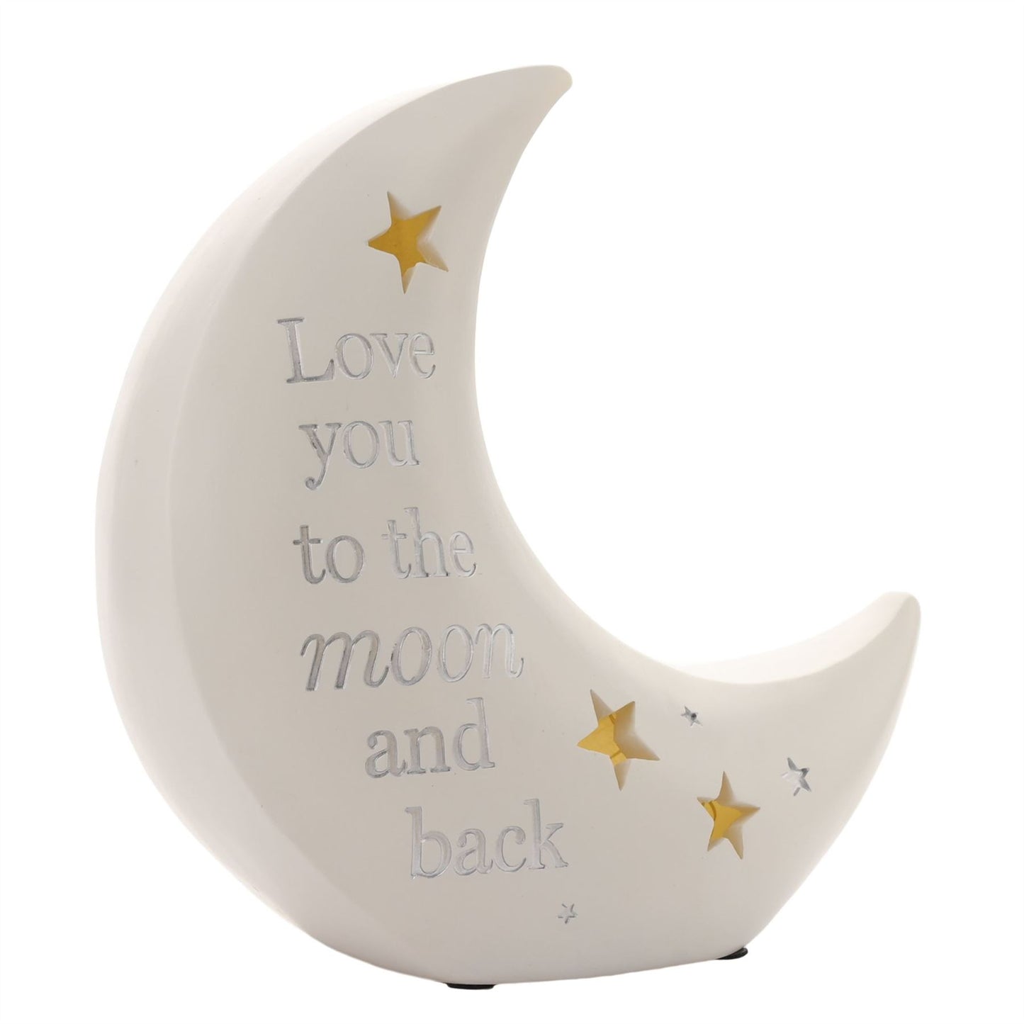 Bambino Moon Shaped Resin Night Light "Love you to the Moon"