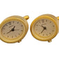 Miniature Clock Goldtone Plated Metal Cufflinks Solid Brass IMP413 - CLEARANCE NEEDS RE-BATTERY