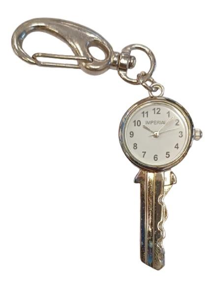 Imperial Key Chain Clock Key Silver IMP706- CLEARANCE NEEDS RE-BATTERY