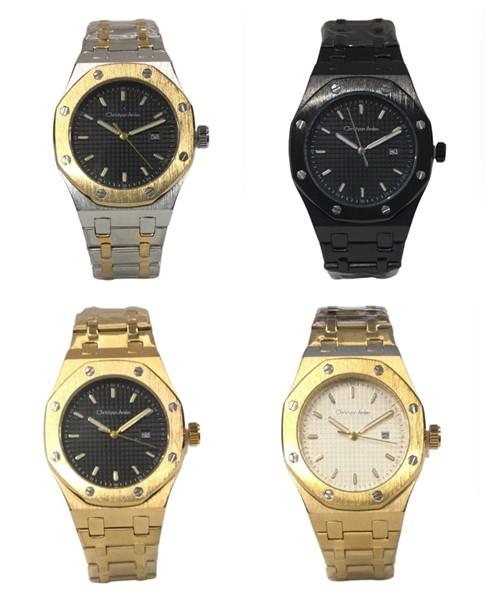 Christyan Arden Mens Fashion Octagon Dated Dial Analogue Bracelet Strap Watch Available Multi Color (NY London)