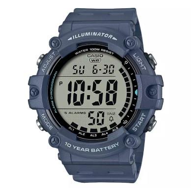 Casio Mens Chronograph Digital Quartz with Blue Plastic Strap Watch AE-1500WH-2AVEF