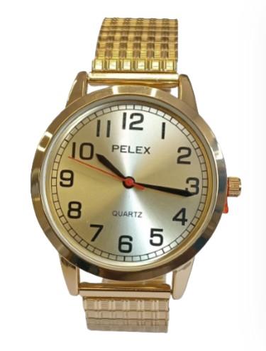 Pelex Mens Big number Metal Bracelet Strap Quartz Watch Available Multiple Colour