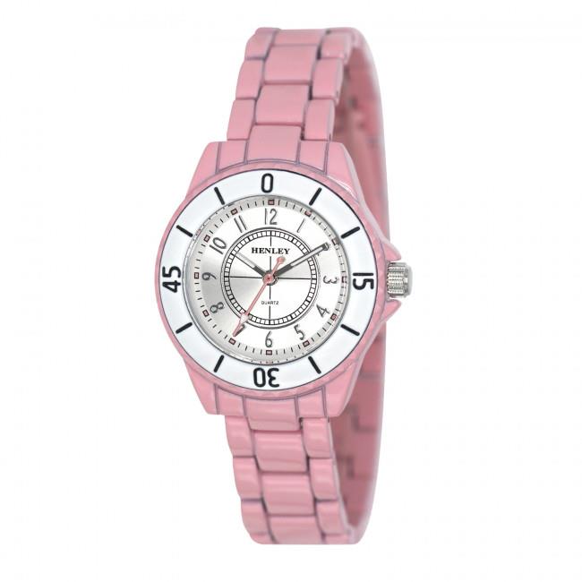 Henley Ladies Enamelled Round Case Sunray dial Bracelet Watch H07241 Available Multiple Colour