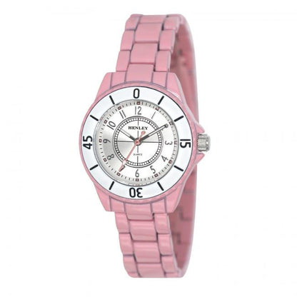 Henley Ladies Fashion Enamelled Round Case Sunray dial Bracelet Watch H07241 Available Multiple Colour