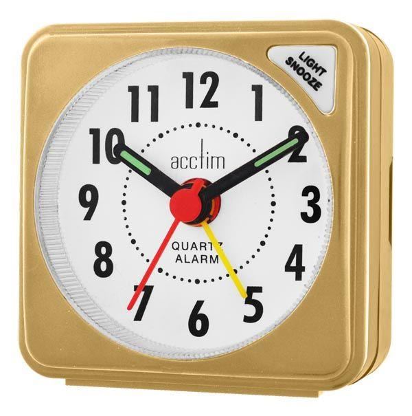 Acctim Ingot Quartz Travel Alarm Clock Light & Snooze Available Multiple Colour