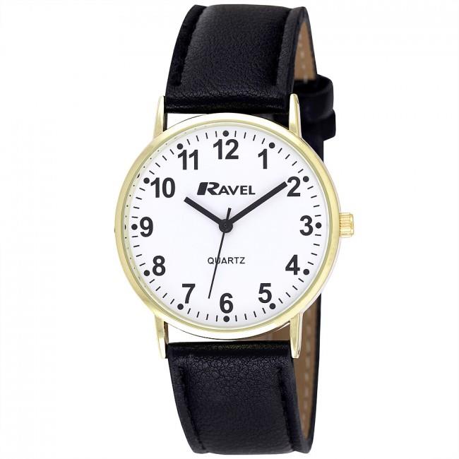 Ravel Mens Basic Classic Dial Roman and Arabic Leather Strap Wristwatch R0129G