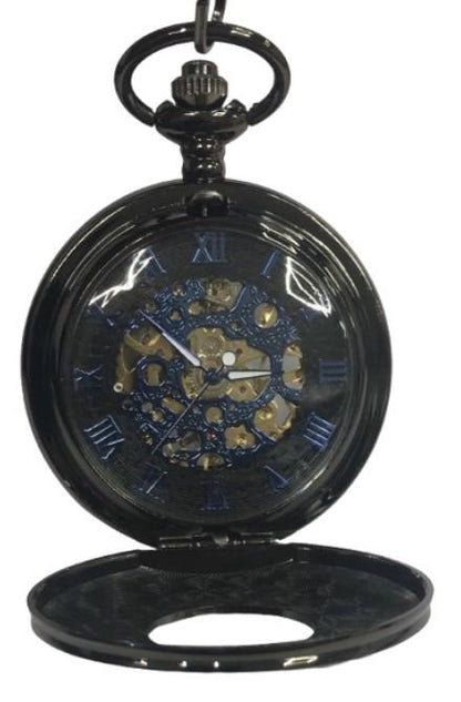 Mens & Ladies Mechanical Hand Winding Half Hunter Steampunk Gun Pocket Watch