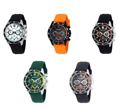 Henley Mens Fashion Sports Decorative mini eye dials Silicone Watch H02226 Available Multiple Colour