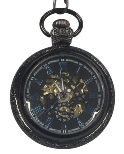 Mens & Ladies Mechanical Hand Winding Half Hunter Steampunk Gun Pocket Watch
