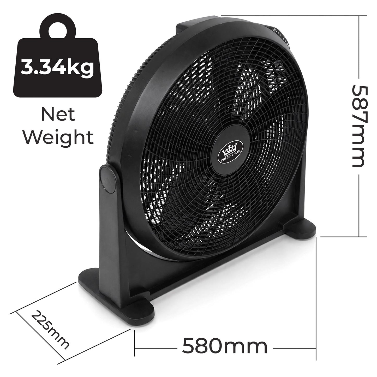 Prem-I-Air 70W 3 Speed 20 Inch Floor Fan With Remote