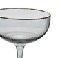 Hestia Set of 2 Grey Cocktail Glasses with Gold Rim