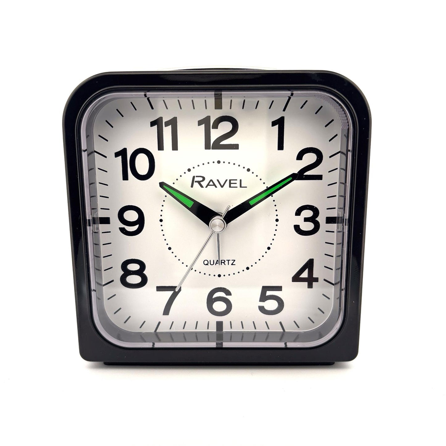 Ravel Bedside Quartz Mid Sized Bold Black Numbers Alarm Clock Black