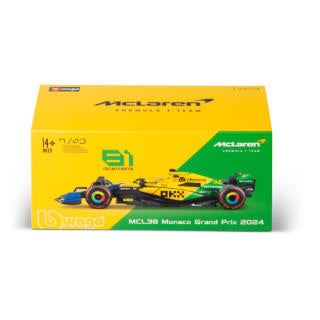 1:43 F1 Mclaren Mcl38 2024 With Helmet Piastri Senna Livery - Diecast Model car Collectables