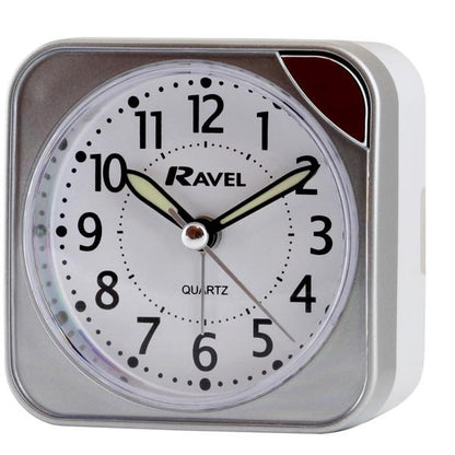 Ravel Small Square Quartz Travel Alarm Clock RC001 Available Multiple Colour