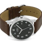 Limit Mens Basic Dated Black Dial Brown Leather Strap Watch 5744