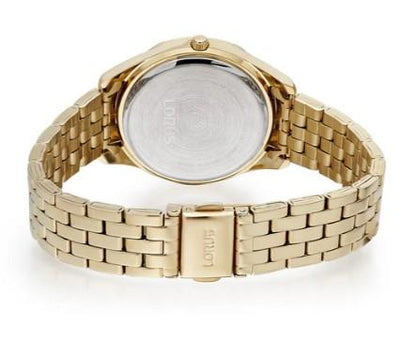 Lorus Ladies Bling Stone Set Gold Dial Bracelet Watch RG263WX9