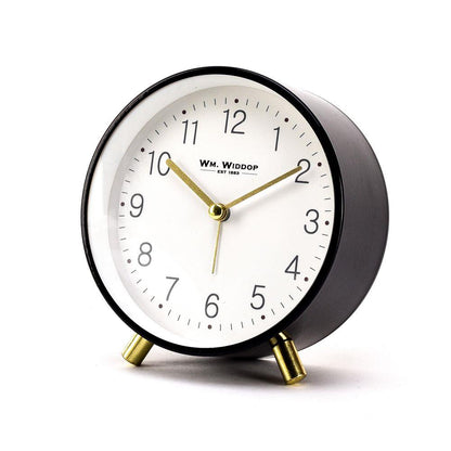 Wm. Widdop Alarm Clock Metal Feet with Light & Snooze - Grey