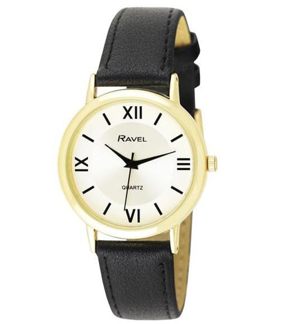 Ravel Mens Basic Leather Strap Watch R0105G Available Multiple Colour