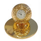 Miniature Clock Goldtone Plated Metal Golf Ball on Stand Solid Brass IMP73G- CLEARANCE NEEDS RE-BATTERY