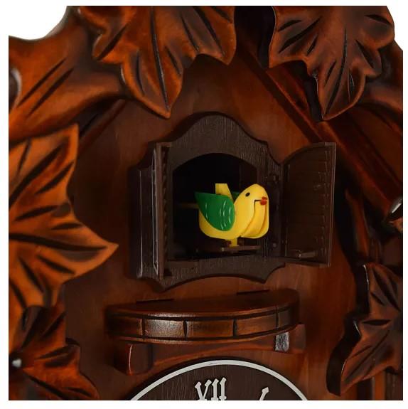 William Widdop Qtz Cuckoo Clock Bird on Top Wooden Case - Large