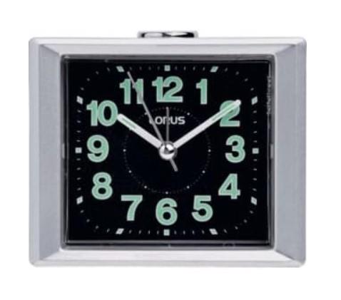 Lorus Analogue Black dial Bedside Silver Alarm Clock LHE032SNB (SECOND)