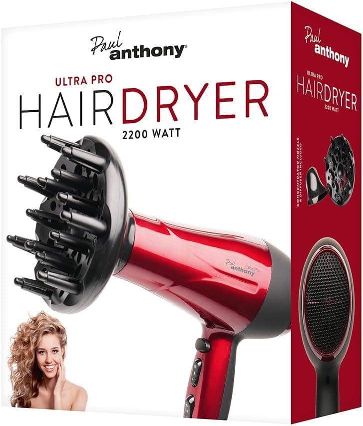 Paul Anthony Ultra Pro 2200W Hair Dryer  Hot Red - H1520RD