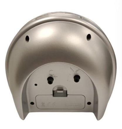 Acctim Jefferson Silent Sweep, Crescendo and Light features Bedside Alarm Clock in Silver - 16487