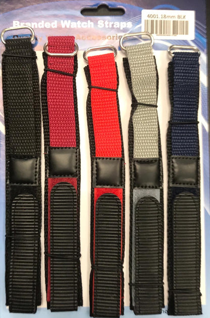 Velcro Watch Straps Assorted Colours 18 - 22mm 4001GVC