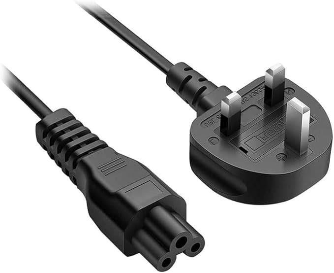 1.5m C5 Cloverleaf Power Supply Adapter Cord Mains Cable Lead UK Plug