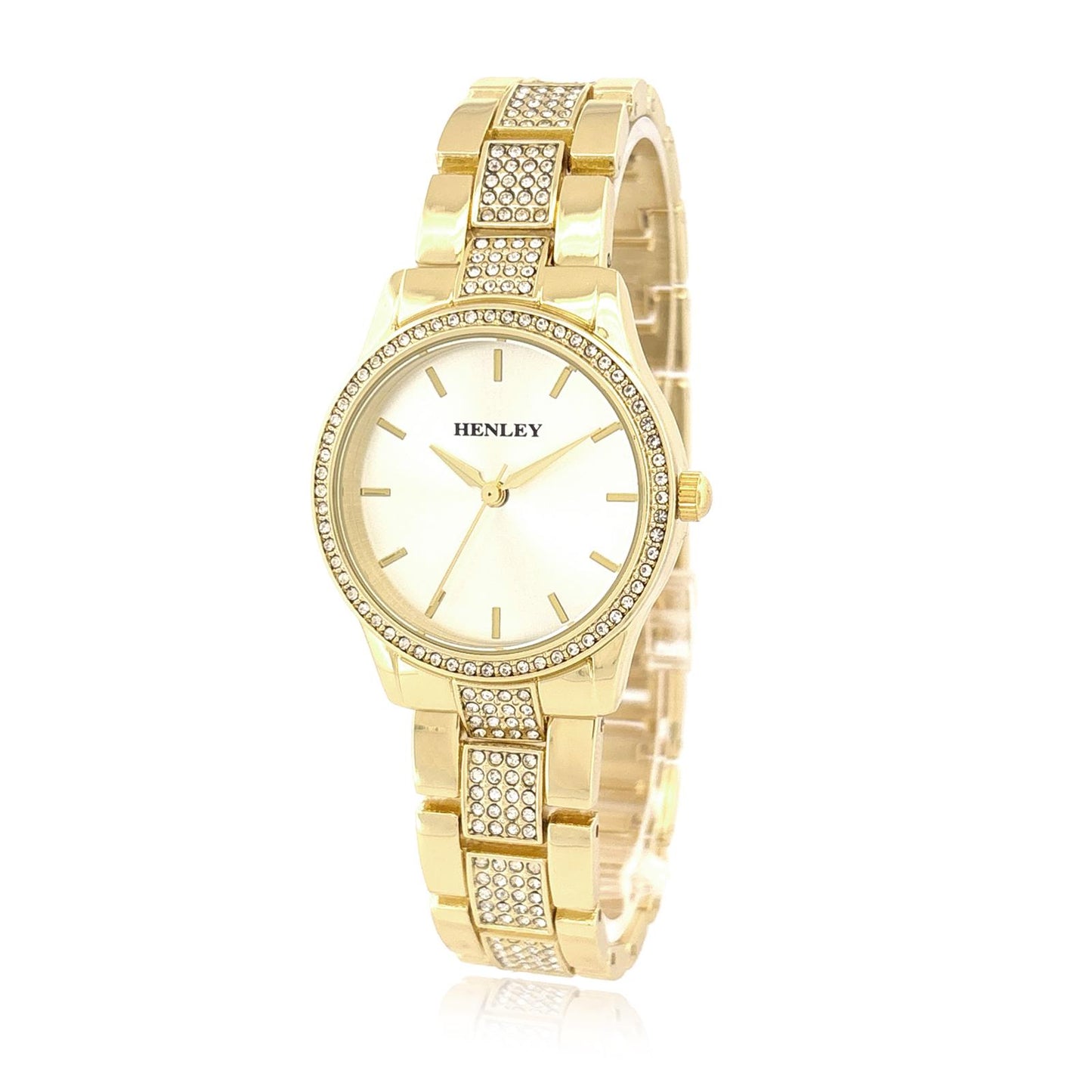 Henley Ladies Fashion Bling Dial & Silver Bracelet Watch H07343 Available Multi Colors