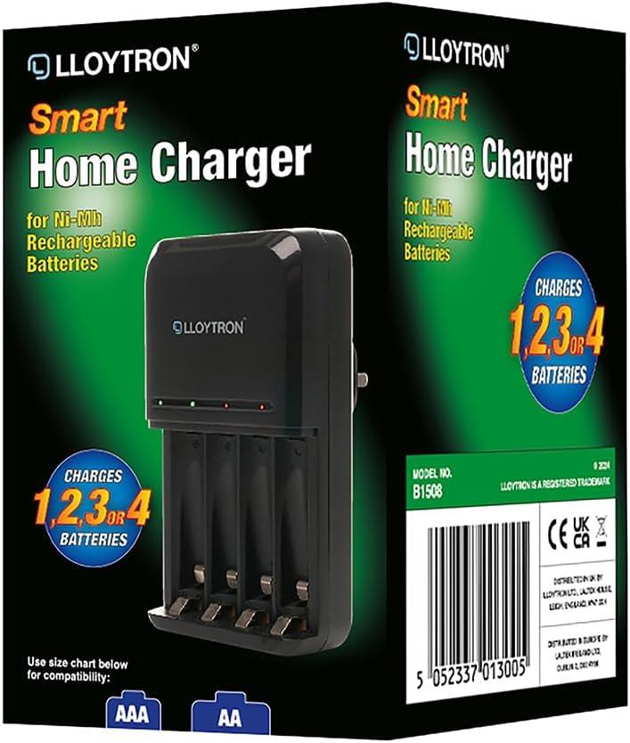 Lloytron Ultra Fast AA/AAA Smart Battery Charger for NiMH Batteries