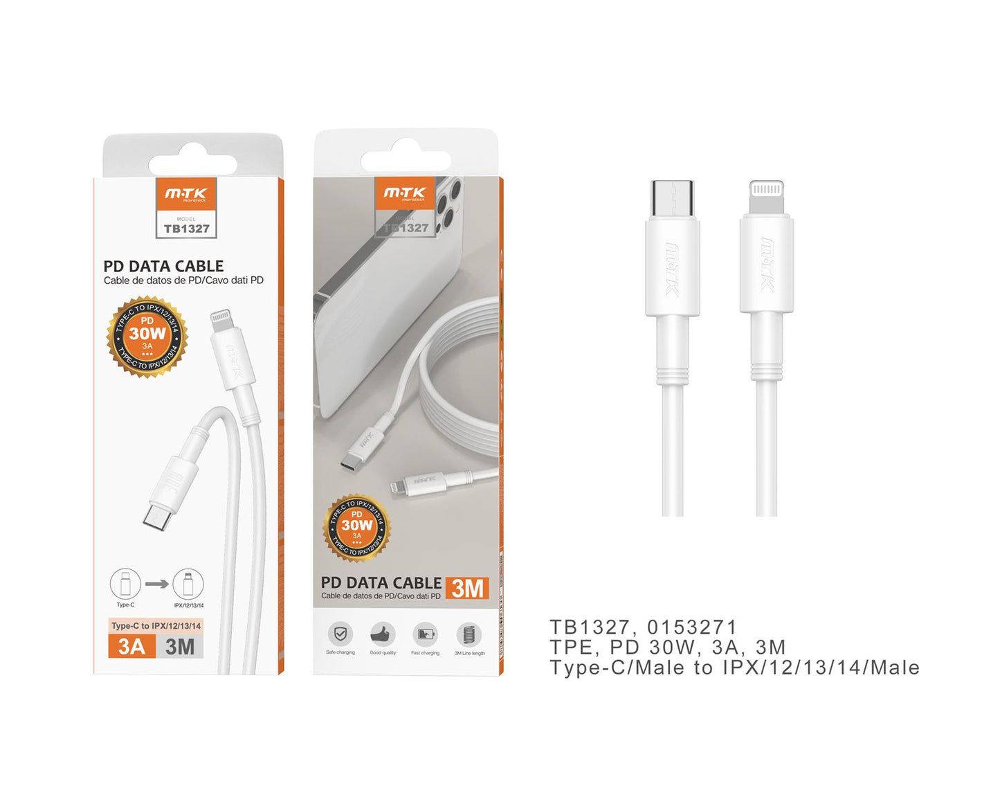 MTK Type C - Lightning Cable 30W | 3M