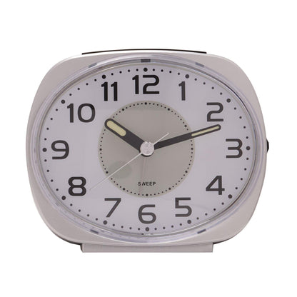 Wm.Widdop Silent Sweep Oval Face Blinking Light Alarm Clock 9506 Available Multiple Colour