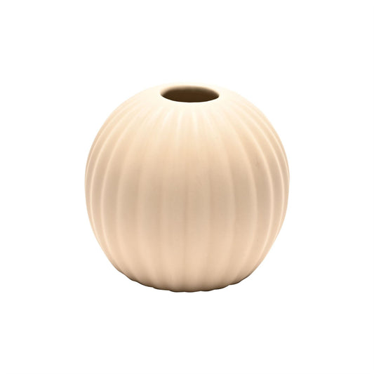 Hestia Cream Ceramic Round Style Vase