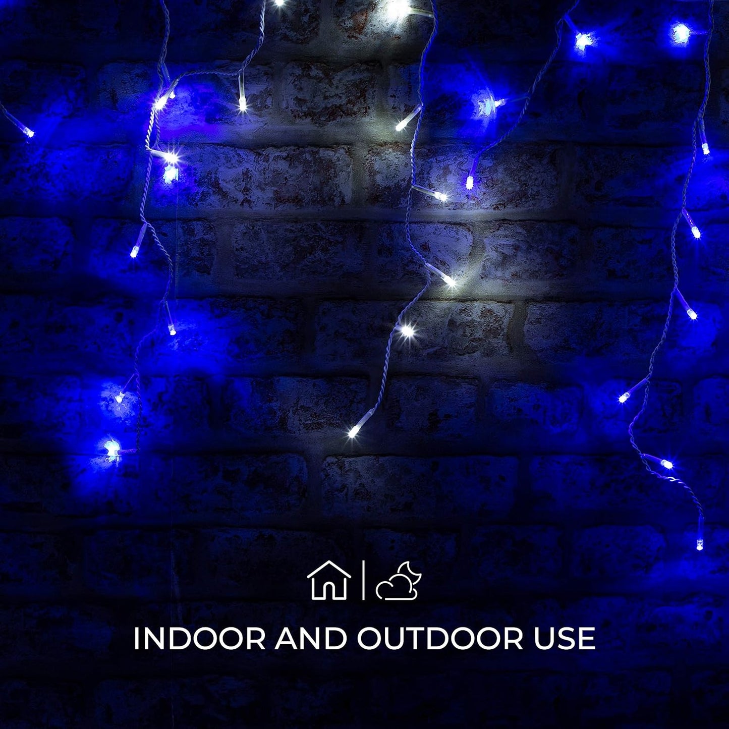 Christmas Workshop 360 LED Icicle Chaser Lights - Blue & White (Carton of 6)