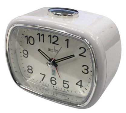 Acctim Camille Analogue Quartz Luminous Hands Chrome Bezel Alarm Clock Available Multiple Color