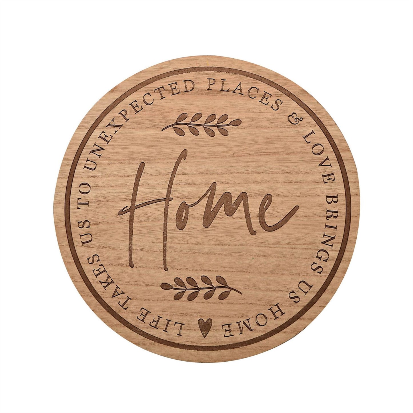 Moments Wooden Round Plaque - Home 30cm