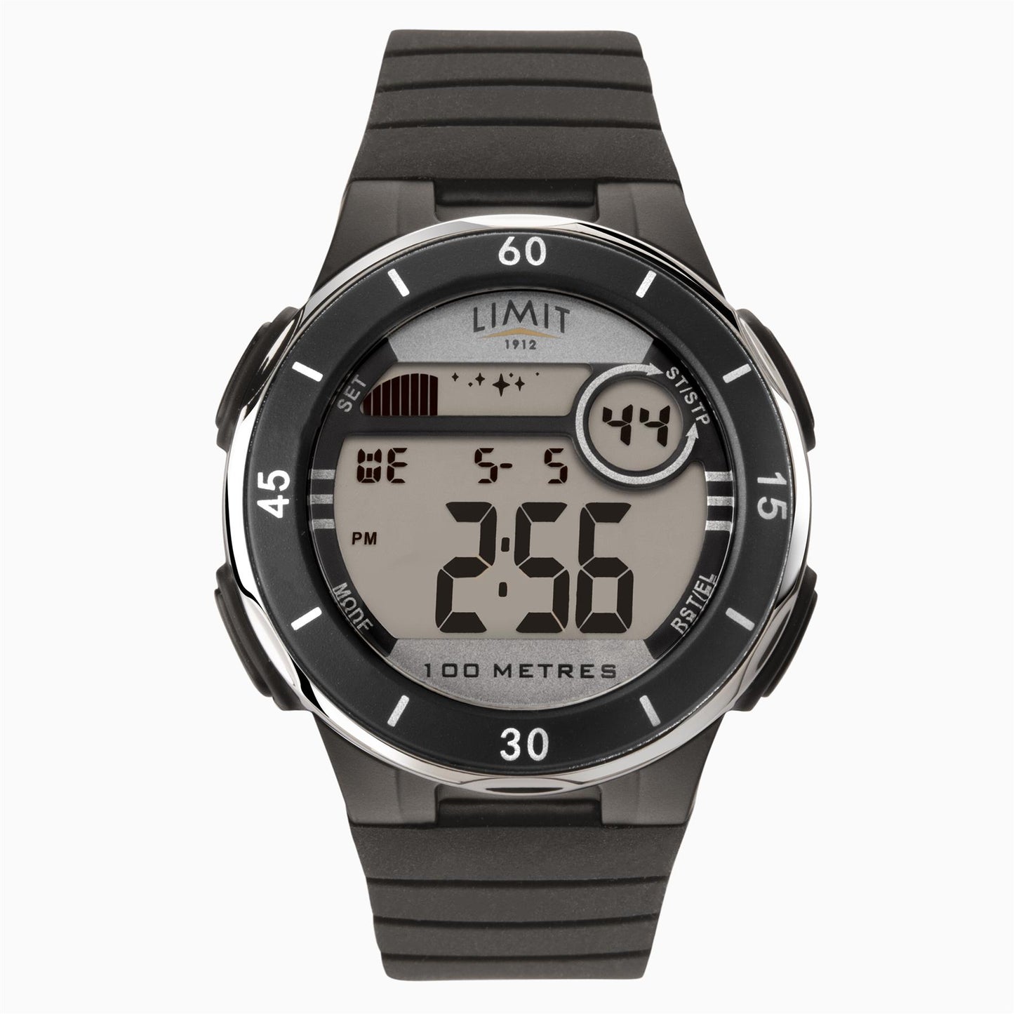 Limit Childrens Black Case & Silicone Strap with Black Dial Watch