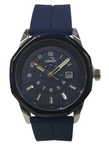 Heryi Rubber Gents Fashion Quartz Date Blue Round Multi Dial Blue Rubber Magnetic Strap Watch