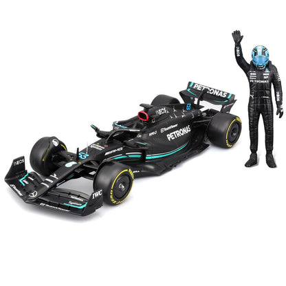F1 MERCEDES AMG W14 2023 WITH DRIVER FIGURE RUSSELL 1:24