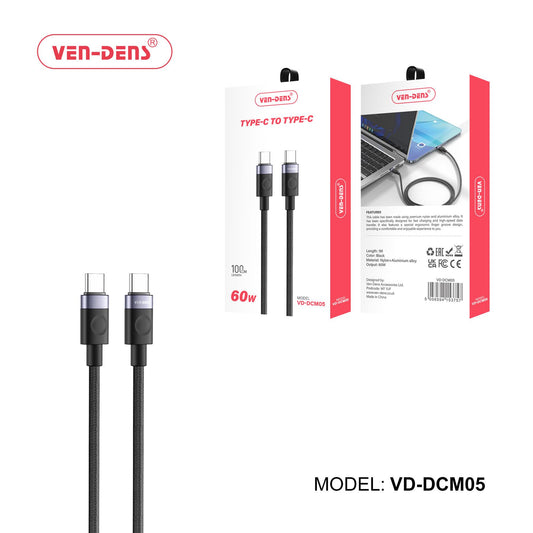 Ven-Dens 60W Cable USB C To TYPE C Cable