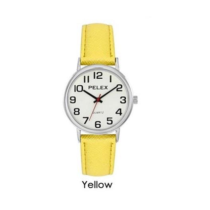 Pelex Mens / Ladies Big Dial Coloured Leather Strap Quartz Watch PLX-048 Available Multiple Colour