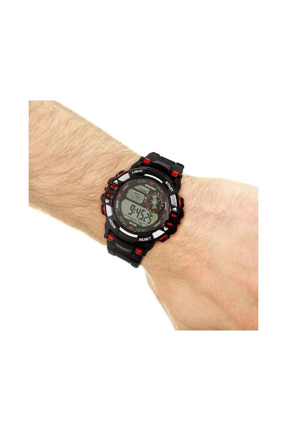 Sekonda Mens Sports Chronograph 50m Water Resistance Digital Black Rubber Strap Watch